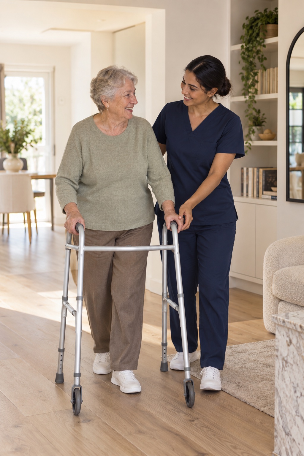 A Well & Therapy clinician supporting a client at home